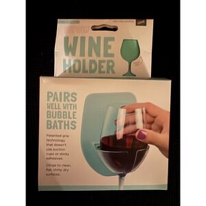 Sipski Wine Holder Seafoam Green Patented Grip Technology Mounts to Tub Wall